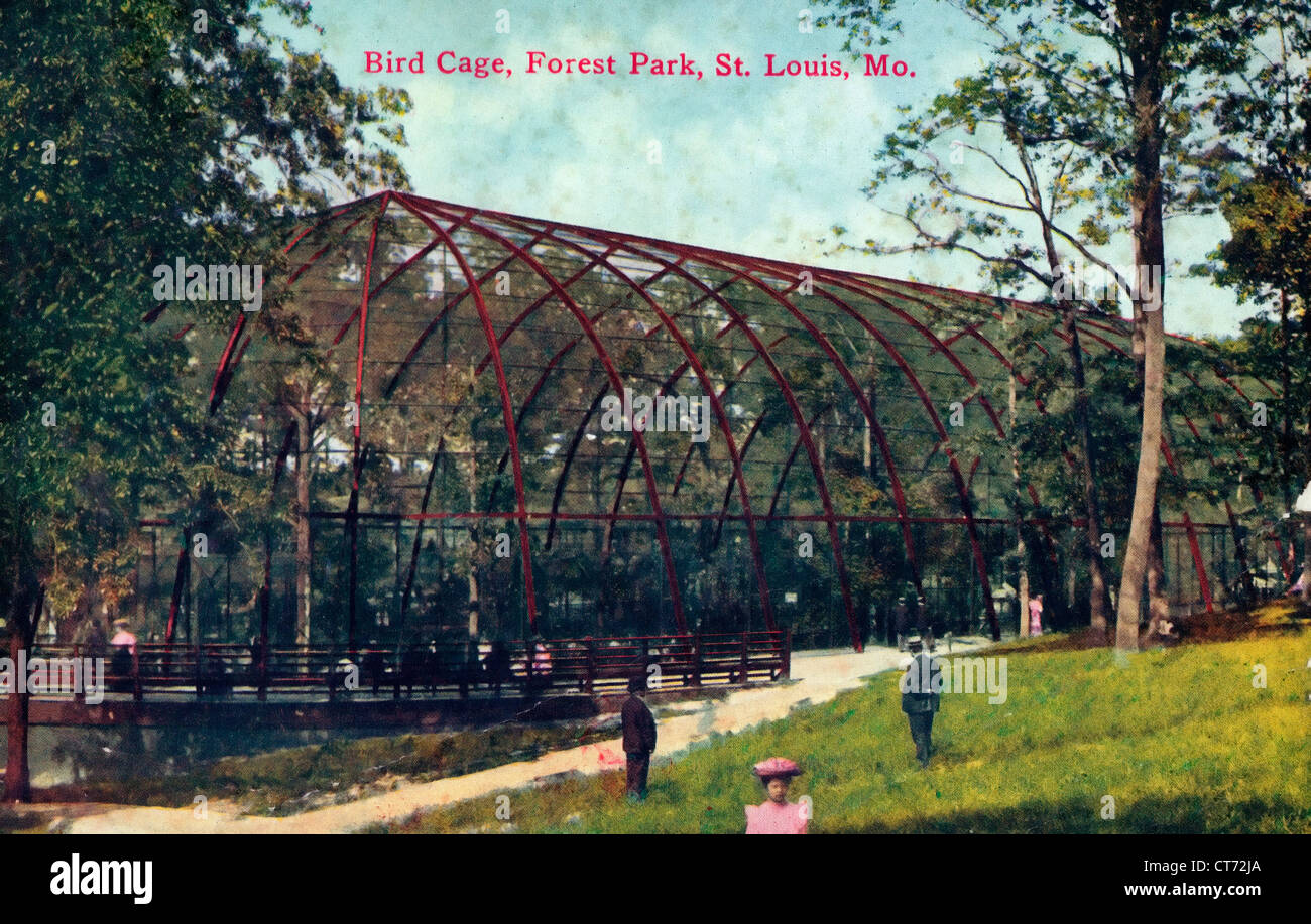 Bird cage, Forest Park, St. Louis, Missouri, circa 1920 Stock Photo Alamy