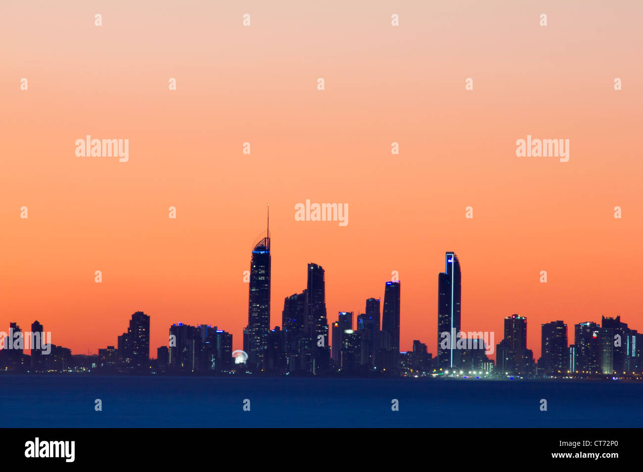 Gold Coast city skyline at twilight Stock Photo Alamy