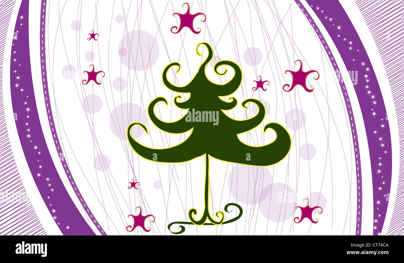 vector winter background with tree Stock Photo - Alamy