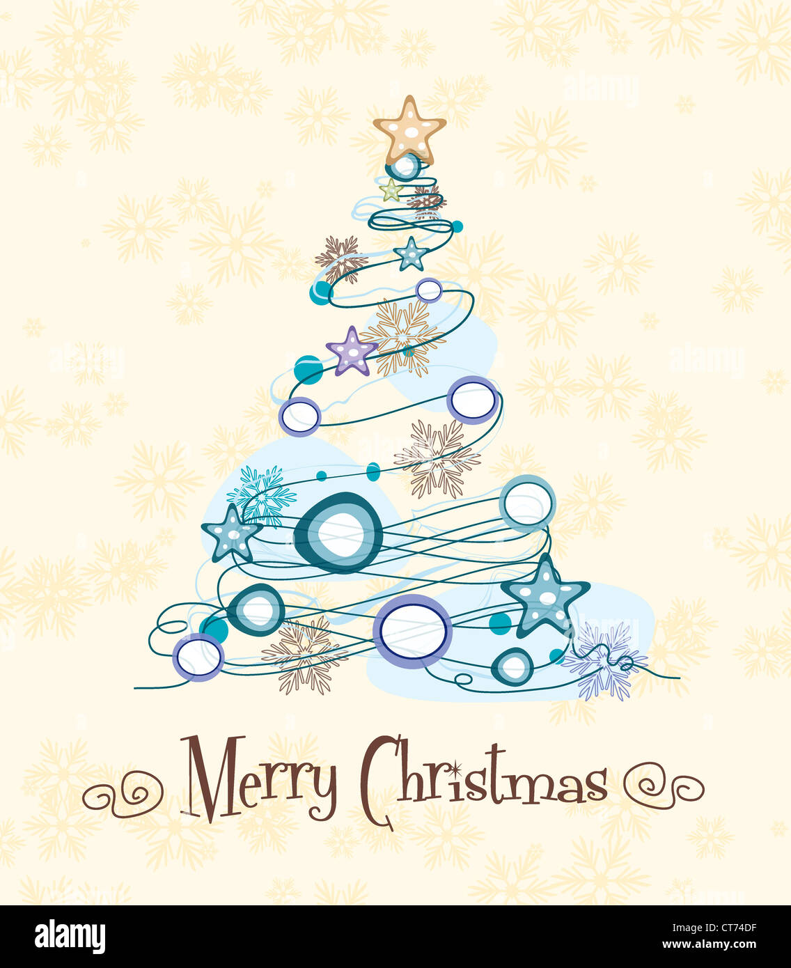 vector winter background with abstract tree Stock Photo - Alamy