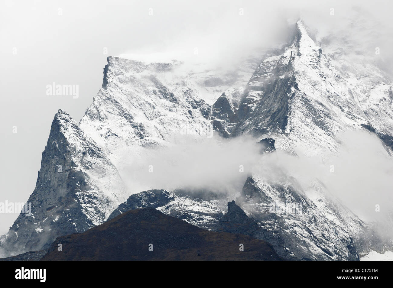 Kongde Ri mountain range in Nepal Stock Photo