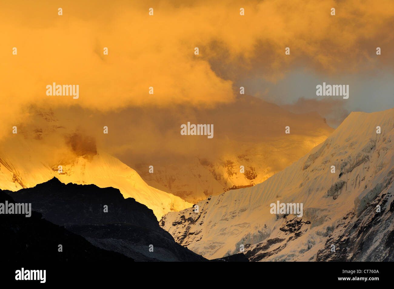 Imja Tse mountain landscape in Nepal Stock Photo