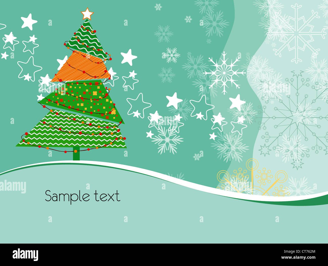 tree with stars vector illustration Stock Photo - Alamy