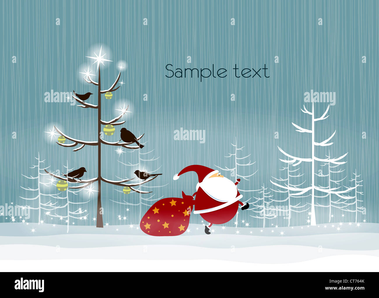 vector christmas background with santa Stock Photo - Alamy