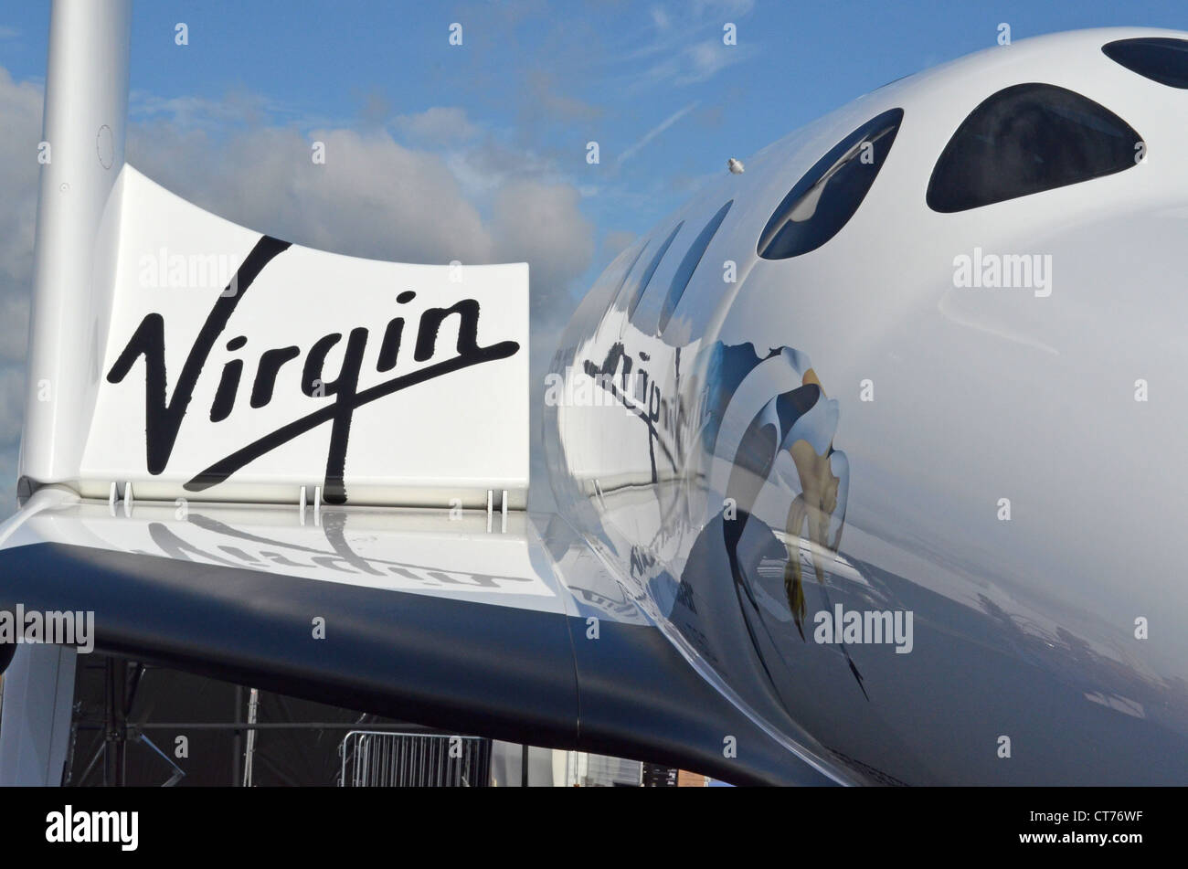 Virgin Galactic's SpaceShipTwo spaceplane at the Farnborough Air Show 2012 Stock Photo