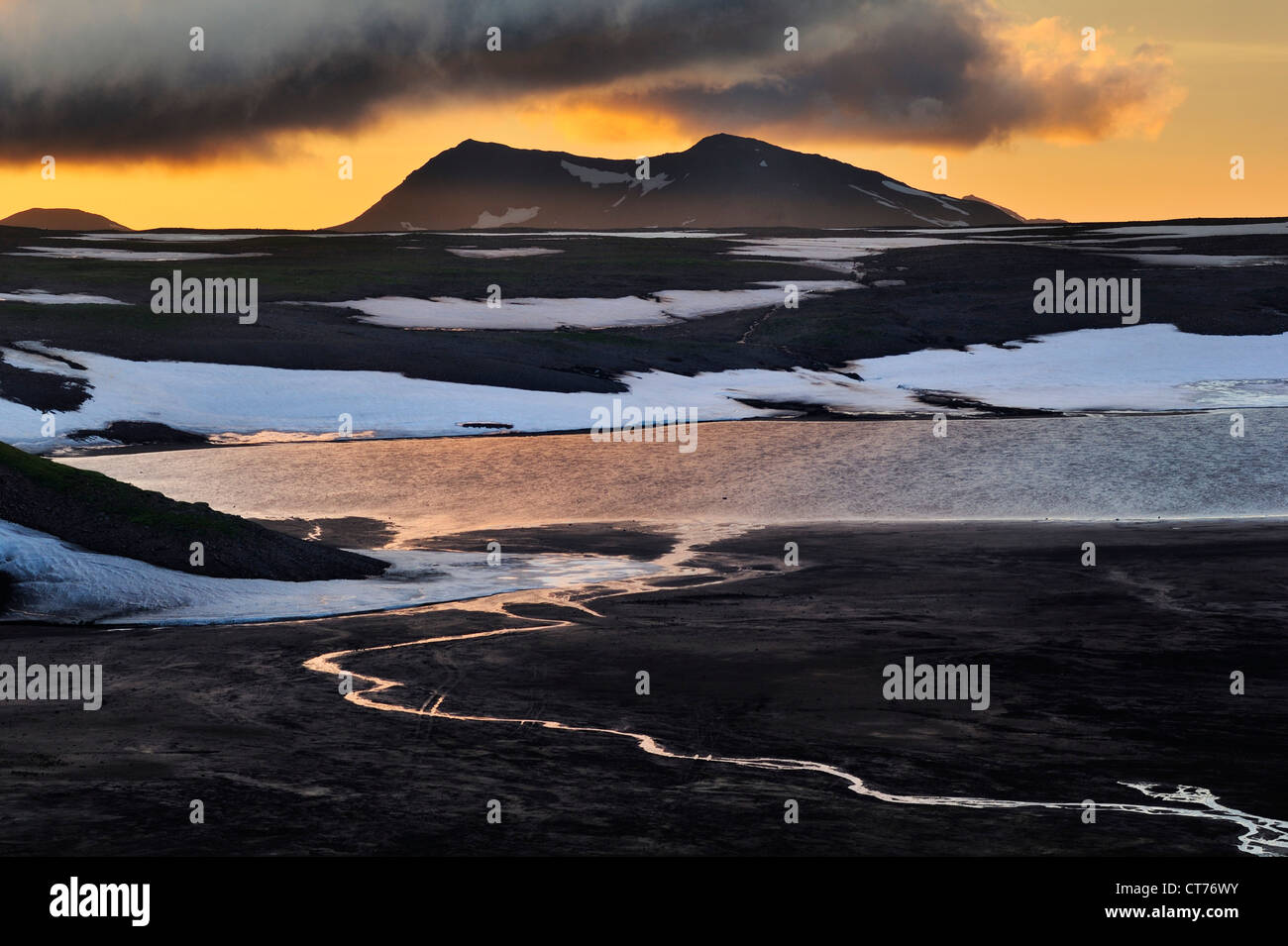 Gorely volcano caldera on Kamchatka Stock Photo