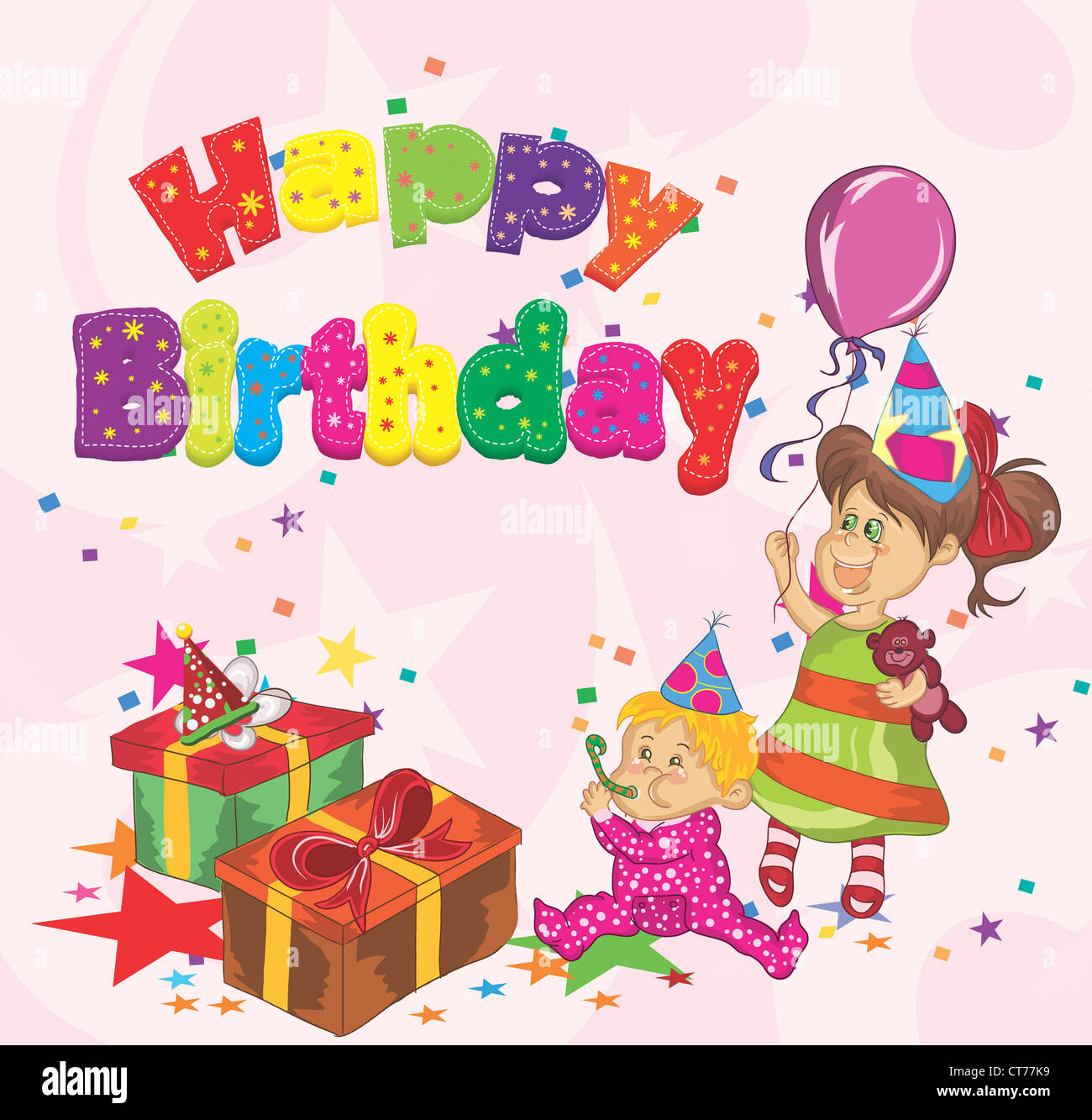 happy birthday vector illustration Stock Photo - Alamy