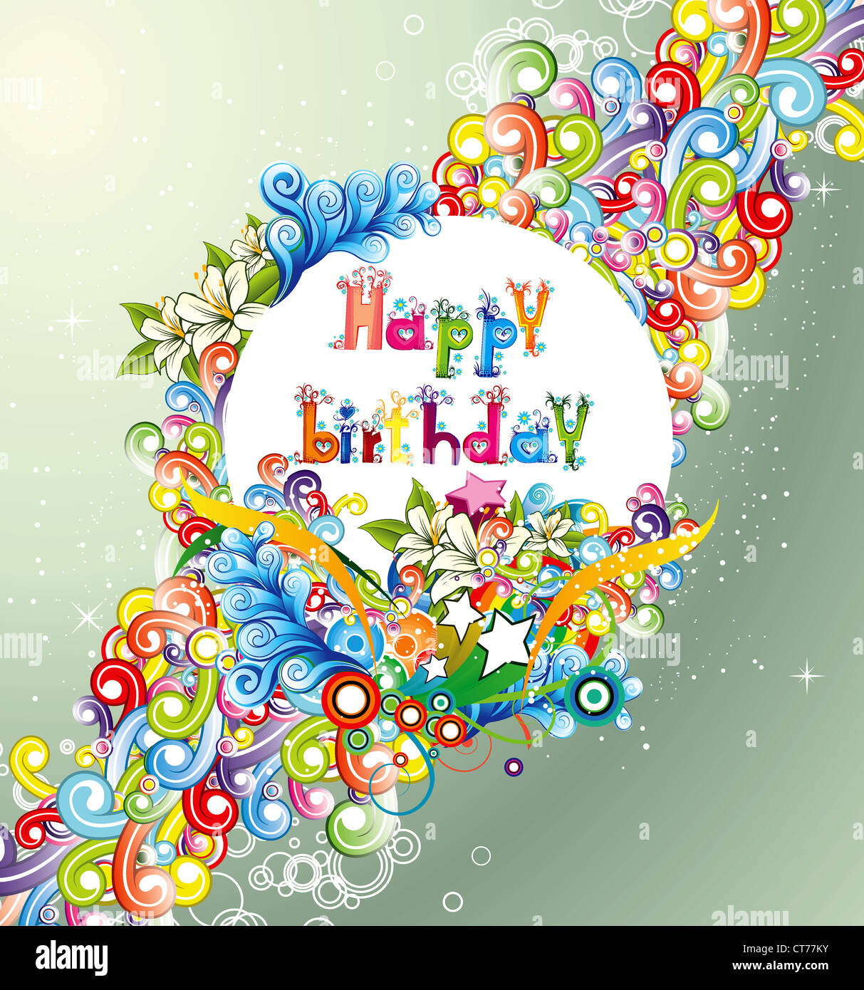 vector happy birthday illustration Stock Photo - Alamy