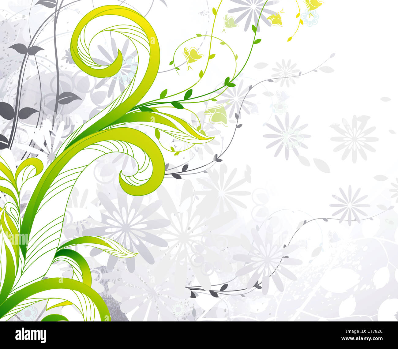 vector summer background with floral Stock Photo - Alamy