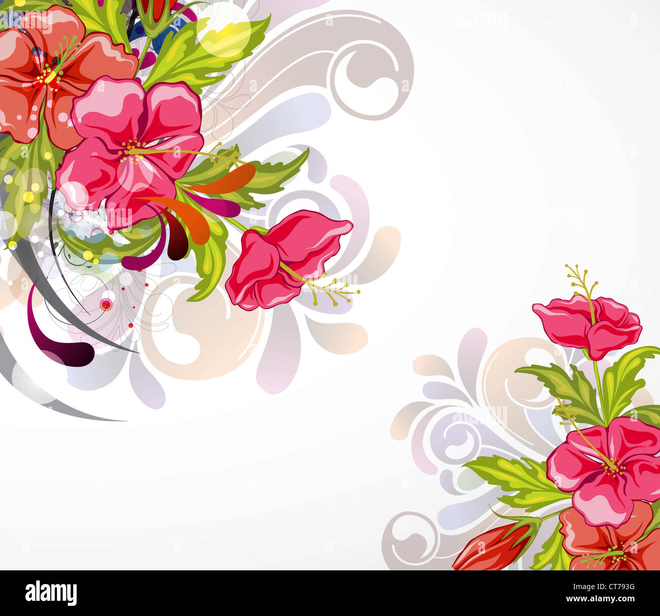 vector abstract background with colorful floral Stock Photo - Alamy