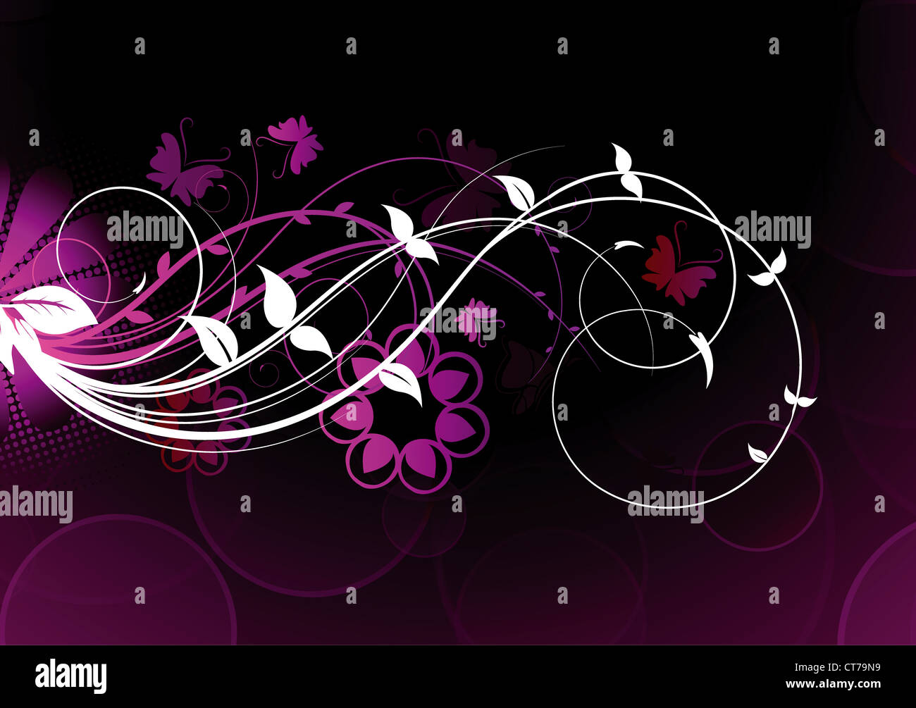 vector abstract background with floral Stock Photo - Alamy