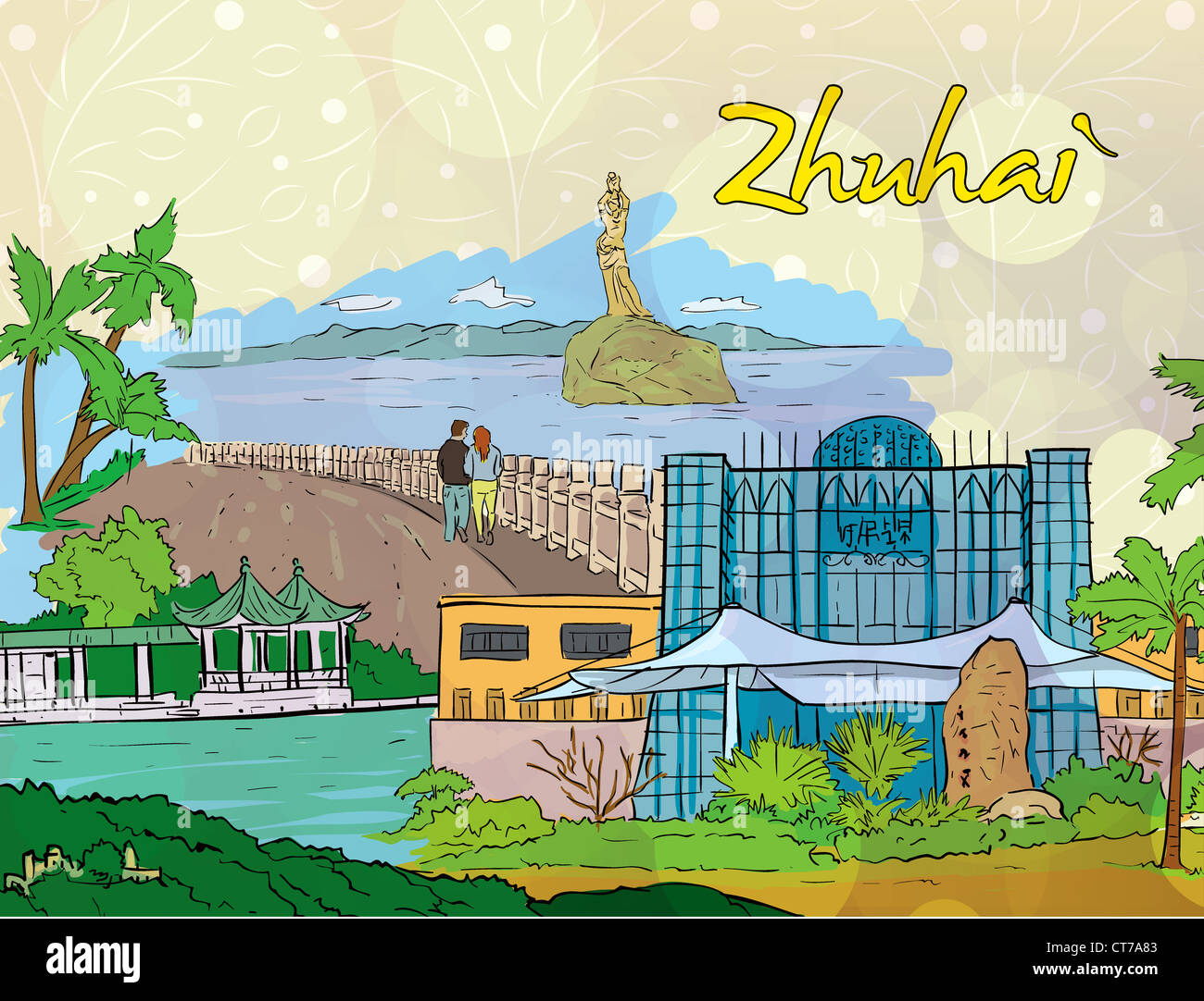 zhuhai doodles vector illustration Stock Photo