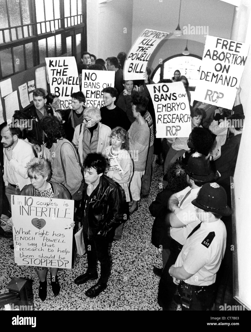 Protest in Brighton against the Unborn Child Protection Bill of 1985 Stock Photo
