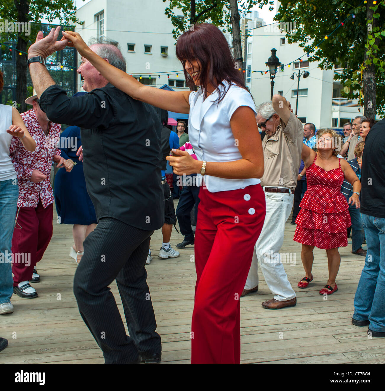 Paris, France, Public Events, Couples Swing Dancing Rock'n'Roll on