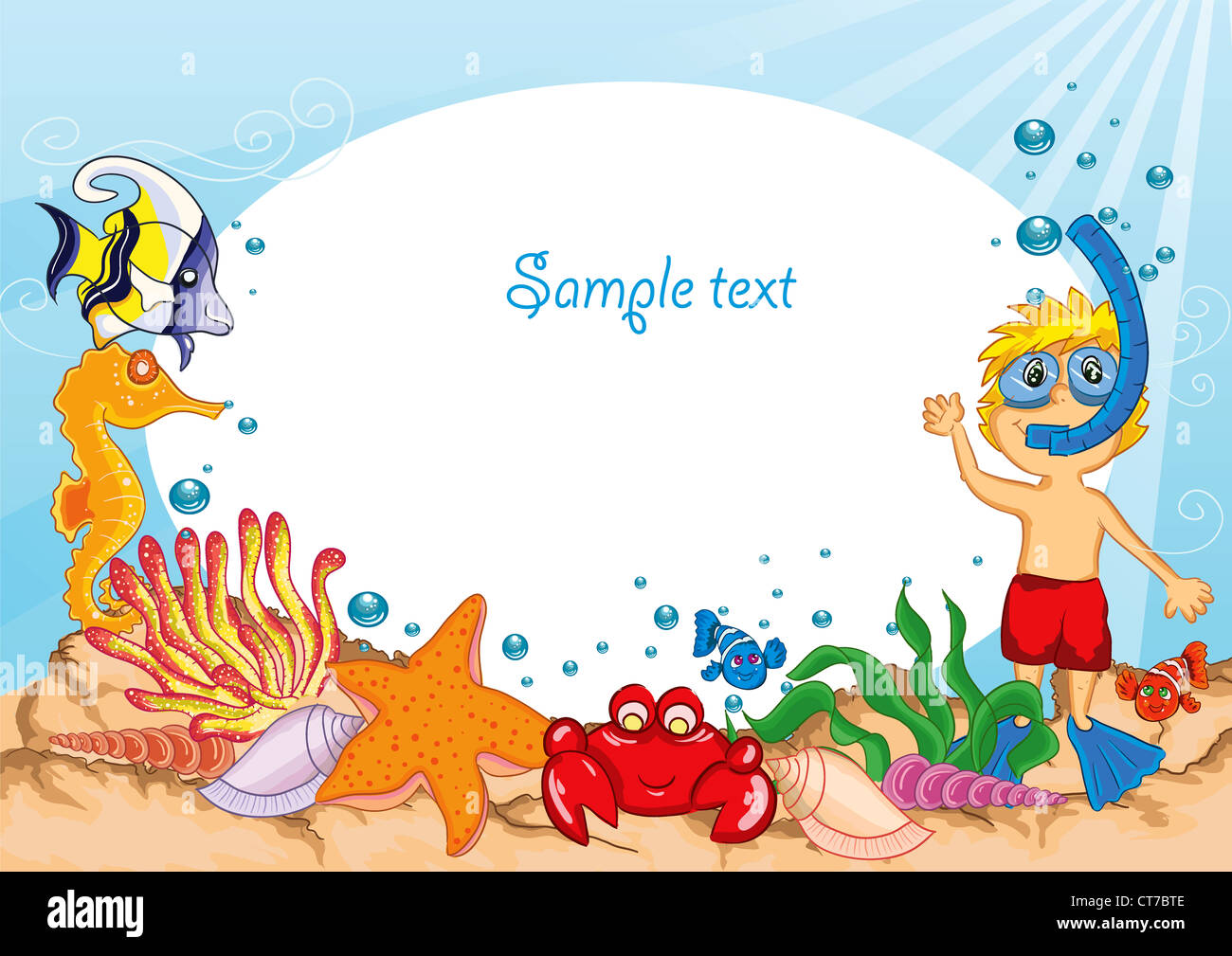 cartoon summer background vector illustration Stock