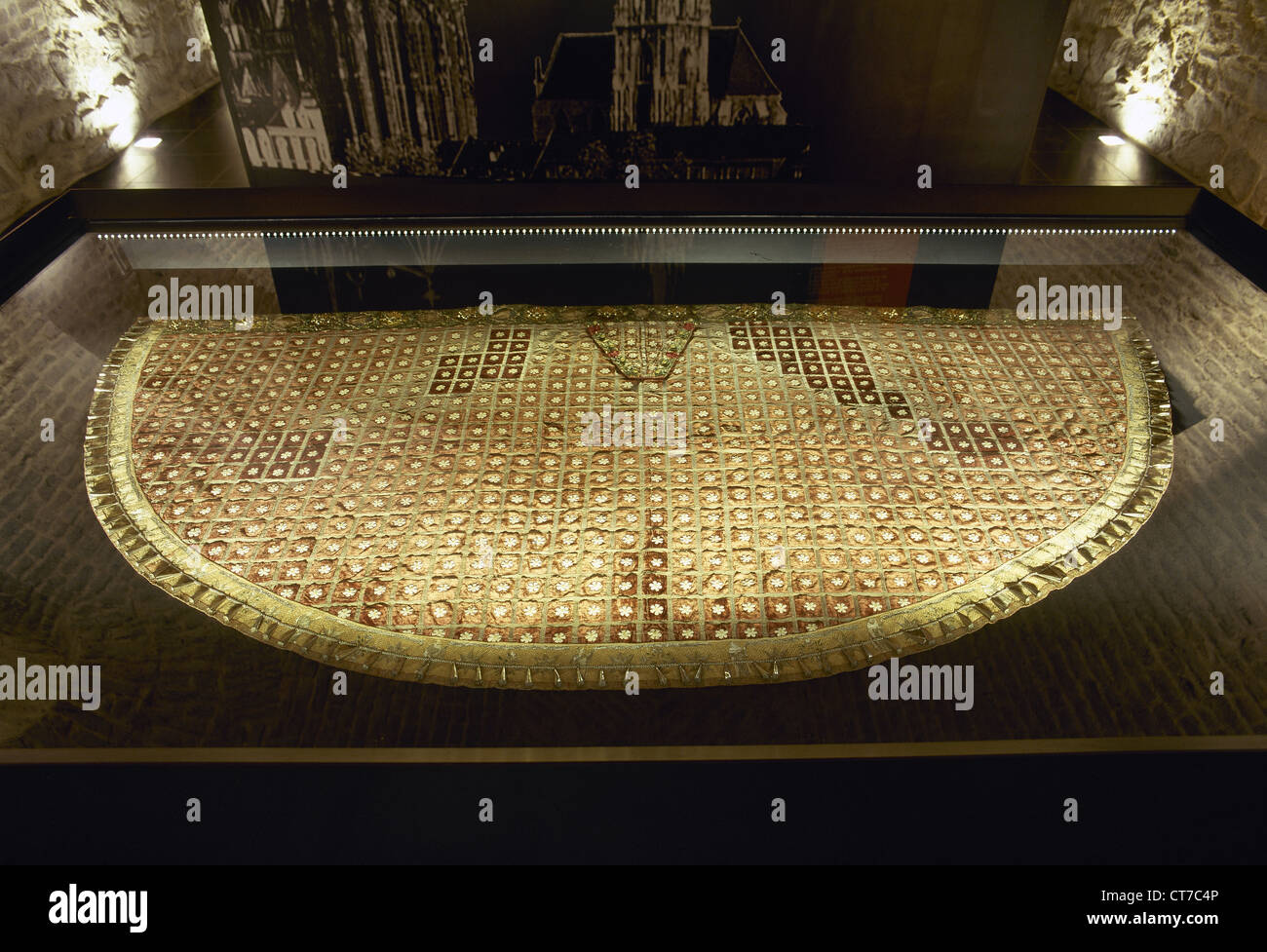 Coronation robe (Cappa Leonis). 14th century. Aachen Cathedral Treasury. Germany. Stock Photo