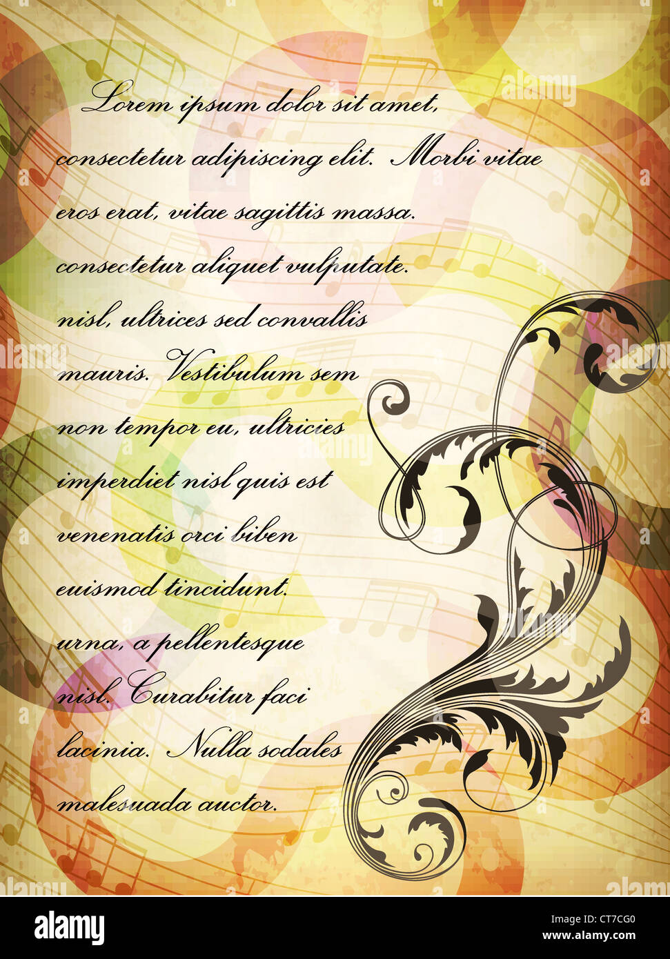 vector vintage music poster with floral Stock Photo Alamy