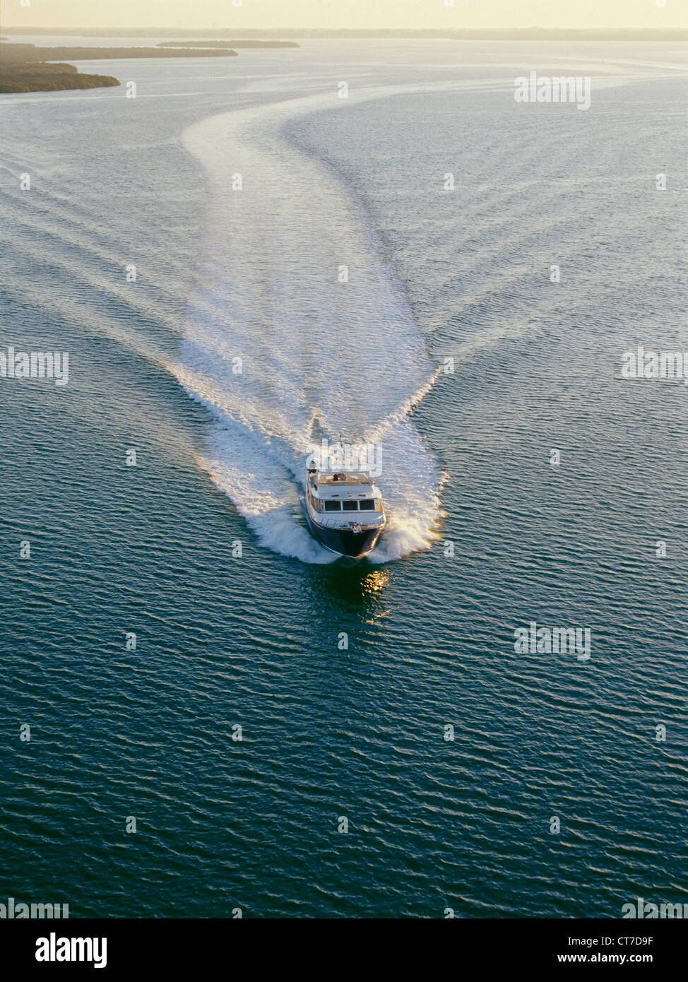 Power boat, aerial view Stock Photo