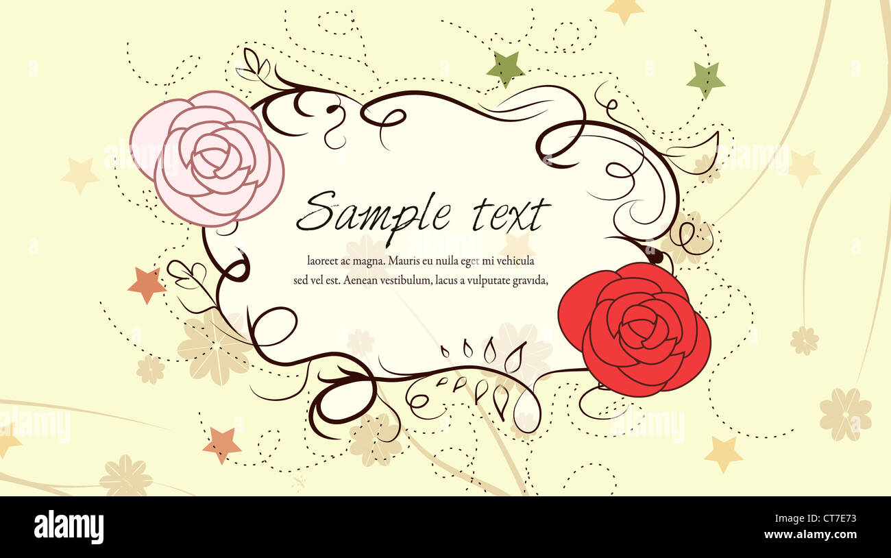 abstract floral frame vector illustration Stock Photo - Alamy