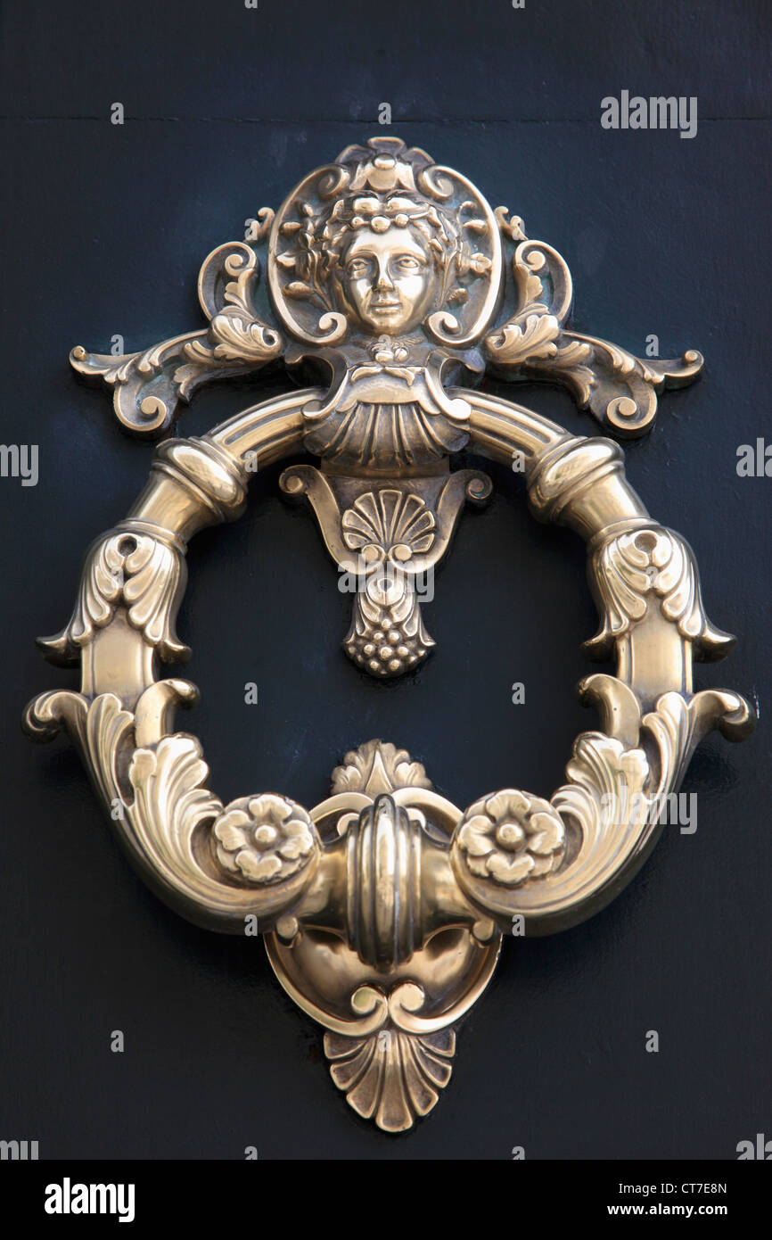 Spain, Madrid, door handle Stock Photo Alamy