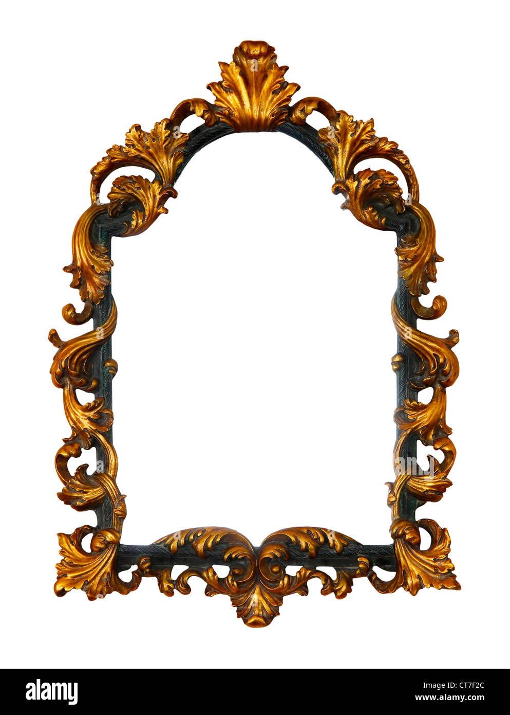 Vintage wooden picture frame isolated on white background Stock Photo Alamy