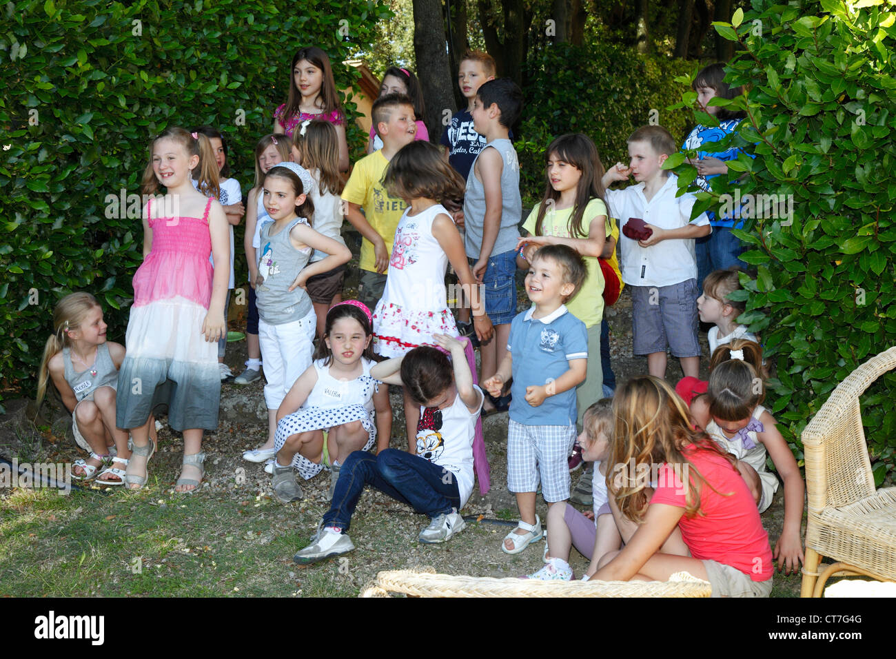 Group of children at a party Stock Photo