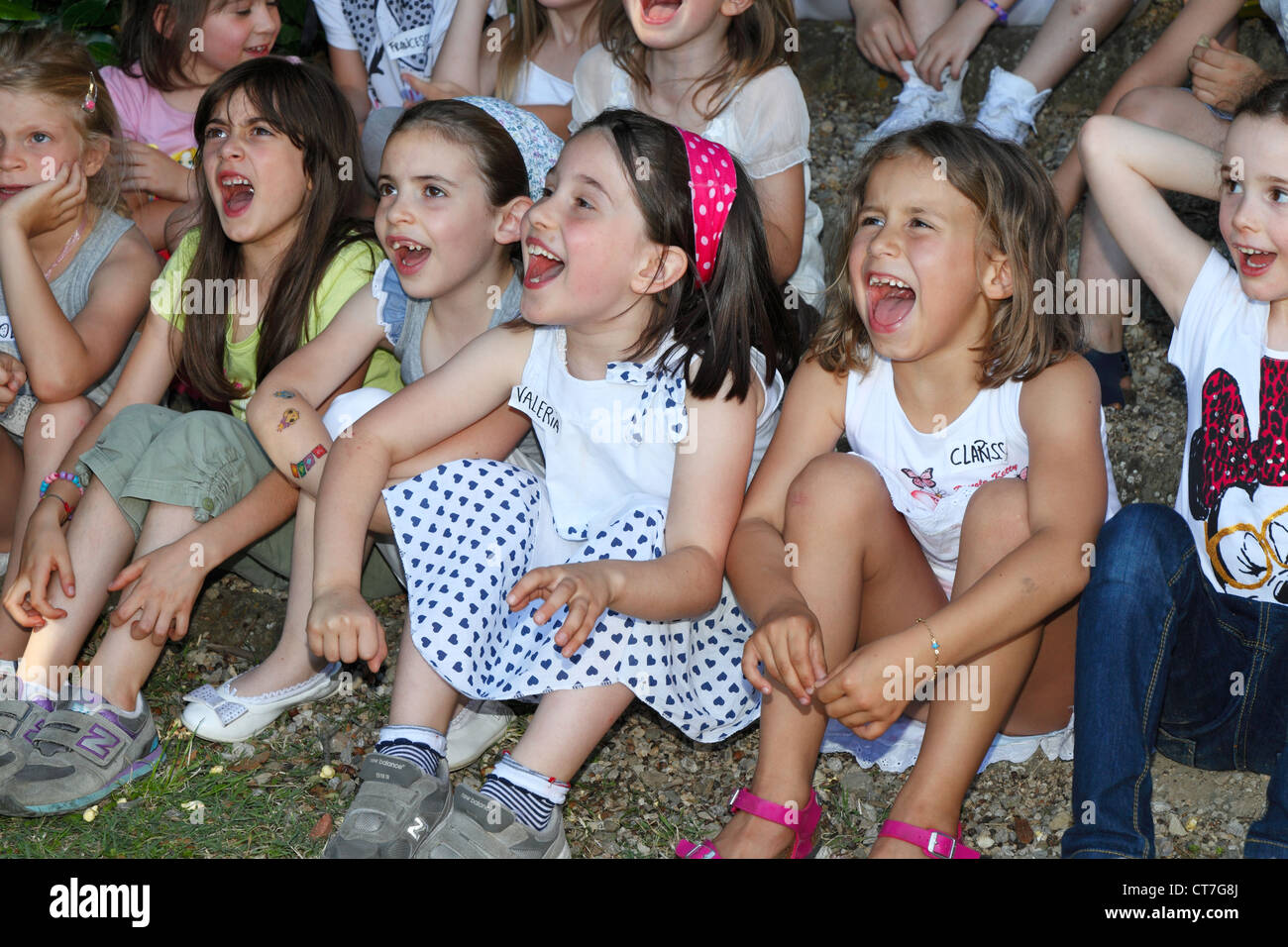 Children laughing Stock Photo