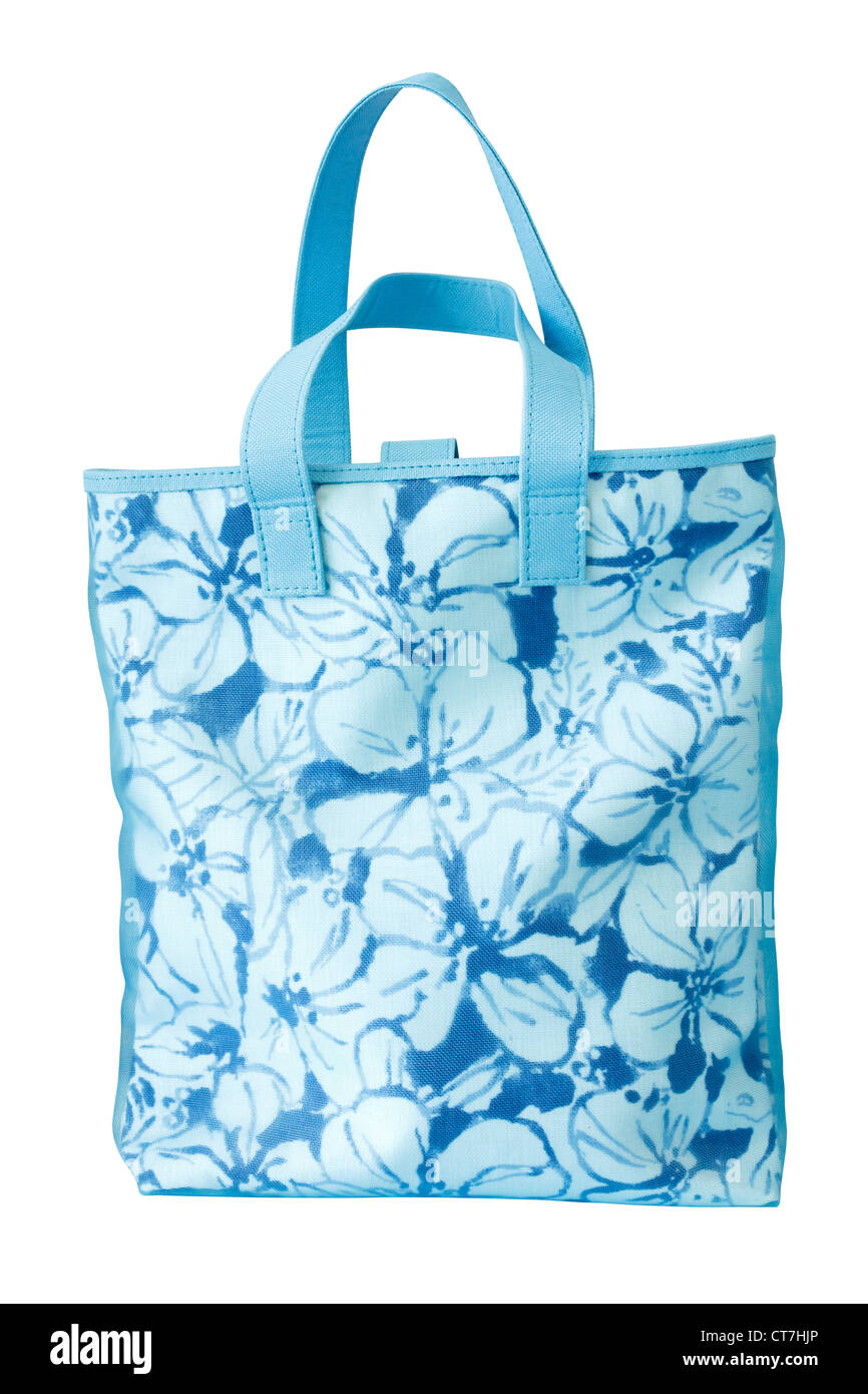 Woman blue handbag isolated on white background Stock Photo - Alamy