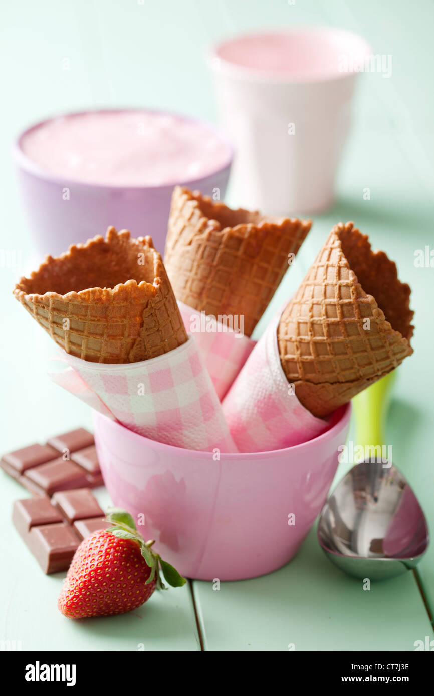ice cream cones Stock Photo