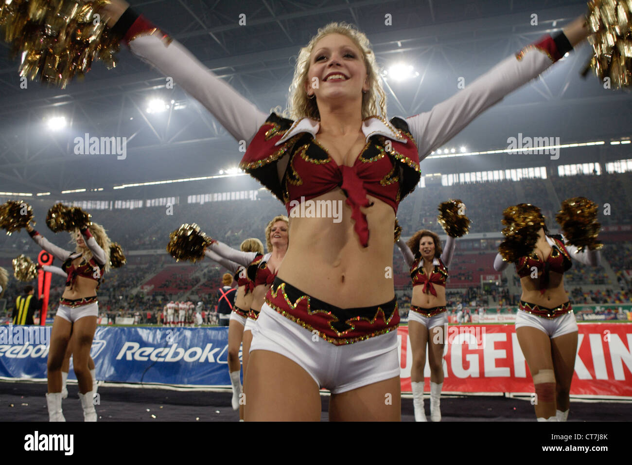 Cheerleader in American Football in Duesseldorf Stock Photo