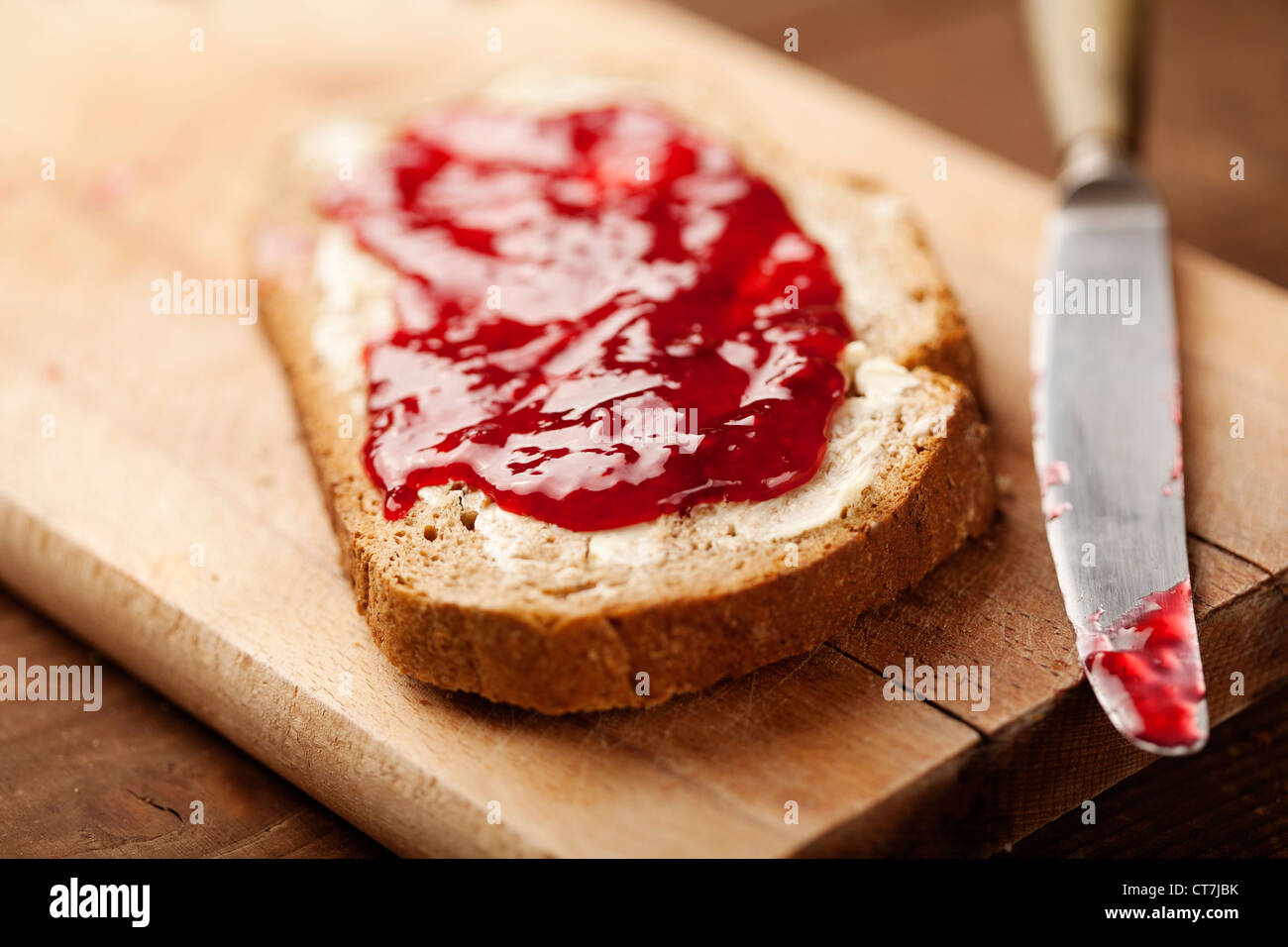 jam on bread Stock Photo