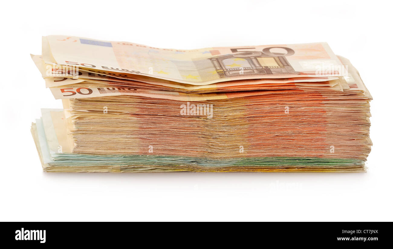 Composition with Euro banknotes. European Union currency Stock Photo