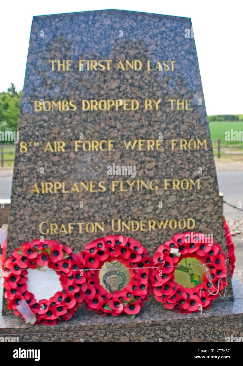USAF memorial Grafton Underwood Northamptonshire. England UK Stock Photo