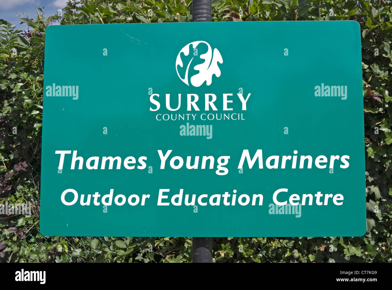 entrance sign for thames young mariners outdoor education centre, ham