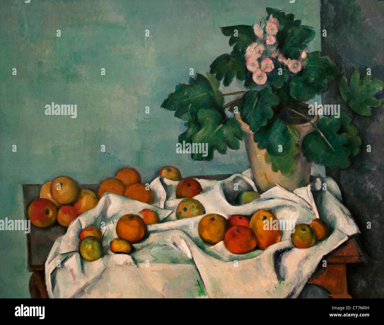 Still Life with Apples and a Pot of Primroses 1890 Paul Cézanne 1839 ...