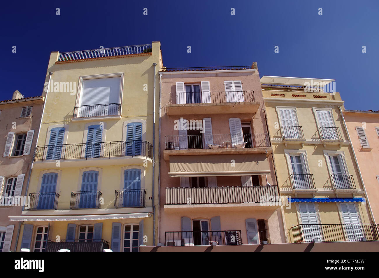 traditional houses in Saint Tropez, France Stock Photo
