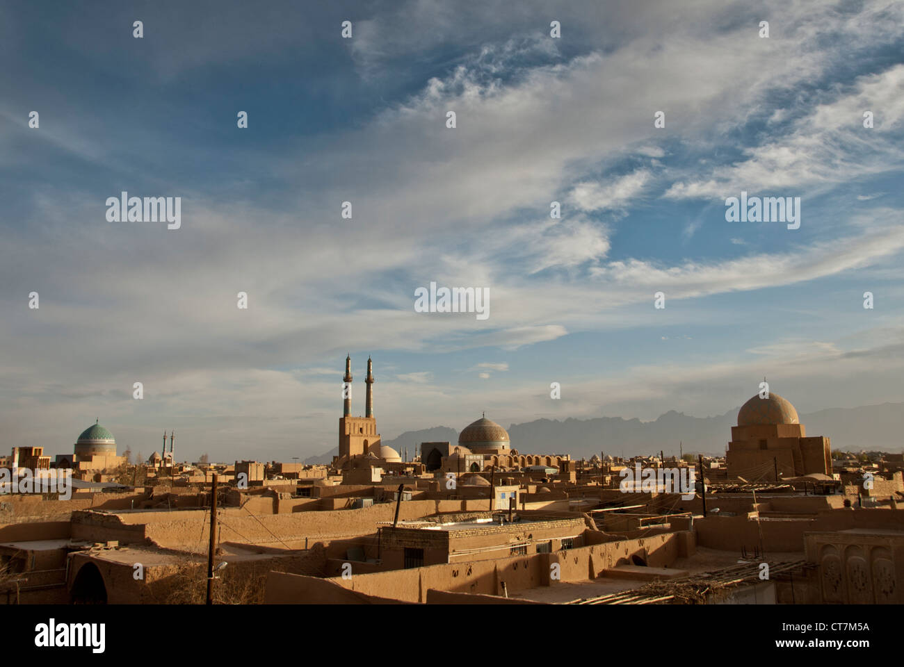 General view from the city of Yazd, Iran Stock Photo