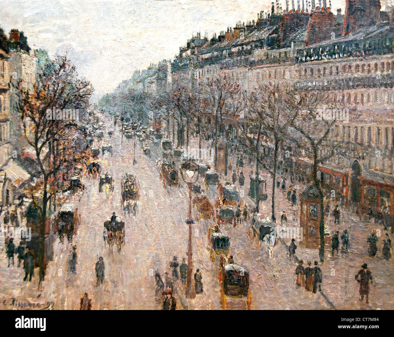 The Boulevard Montmartre on a Winter Morning 1887 Camille Pissarro 1830 - 1905 France French Stock Photo