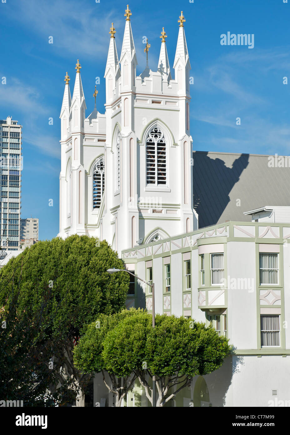 National Shrine of Saint Francis of Assisi in San Francisco, California, USA. Stock Photo