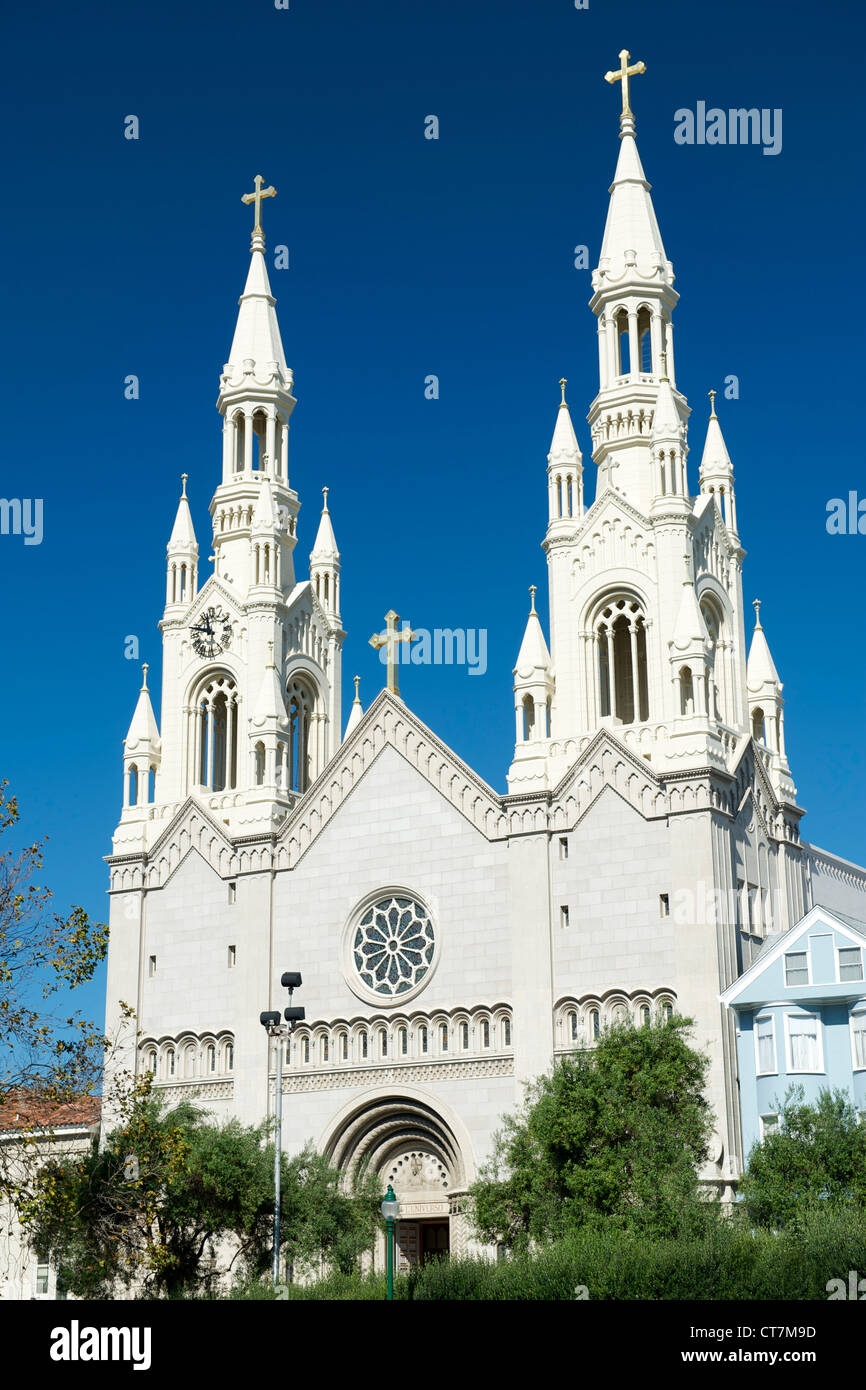 Saints Peter and Paul Church in the North Beach district of San Francisco, California, USA. Stock Photo