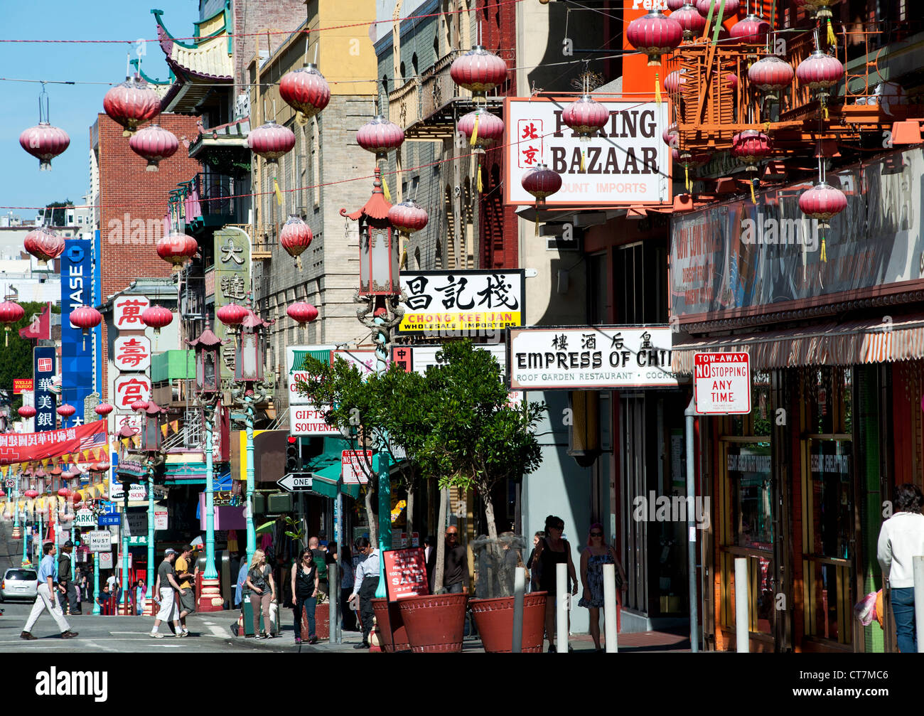 Grant Avenue in the Chinatown district of San Francisco, California, USA. Stock Photo