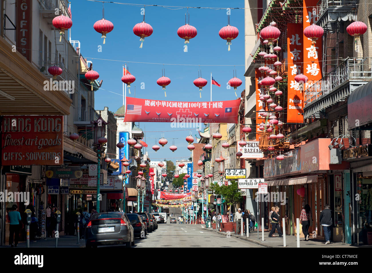 Grant Avenue in the Chinatown district of San Francisco, California, USA. Stock Photo