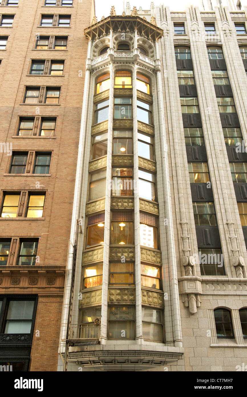 The facade of the Heineman Building in San Francisco, California, USA. Stock Photo