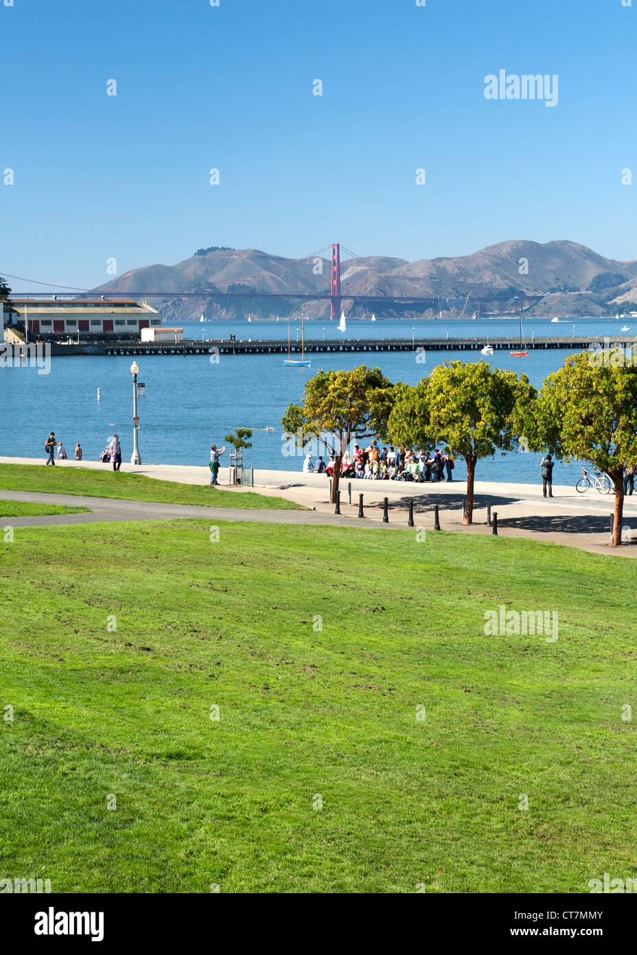 Aquatic Park, part of the San Francisco Maritime National Historical Park on the waterfront in San Francisco, California, USA. Stock Photo
