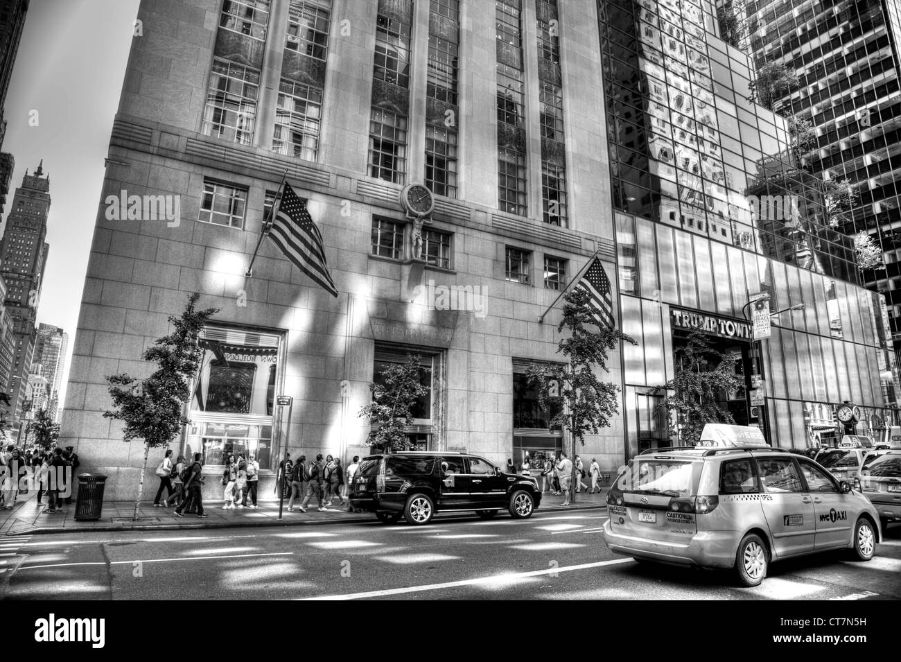 Tiffany & Co Jewelry Store in New York City Fifth Avenue location entrance & Trump Tower next door Stock Photo
