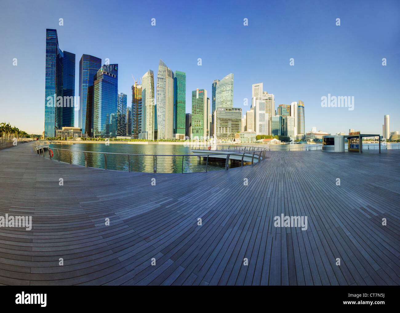 South East Asia, Singapore, Financial Centre and Marina Bay Stock Photo