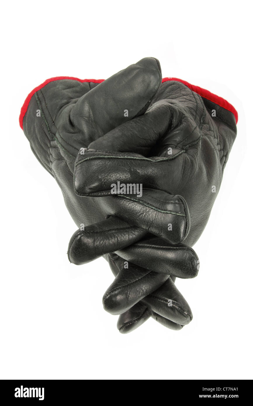 Black leather gloves hi-res stock photography and images - Alamy