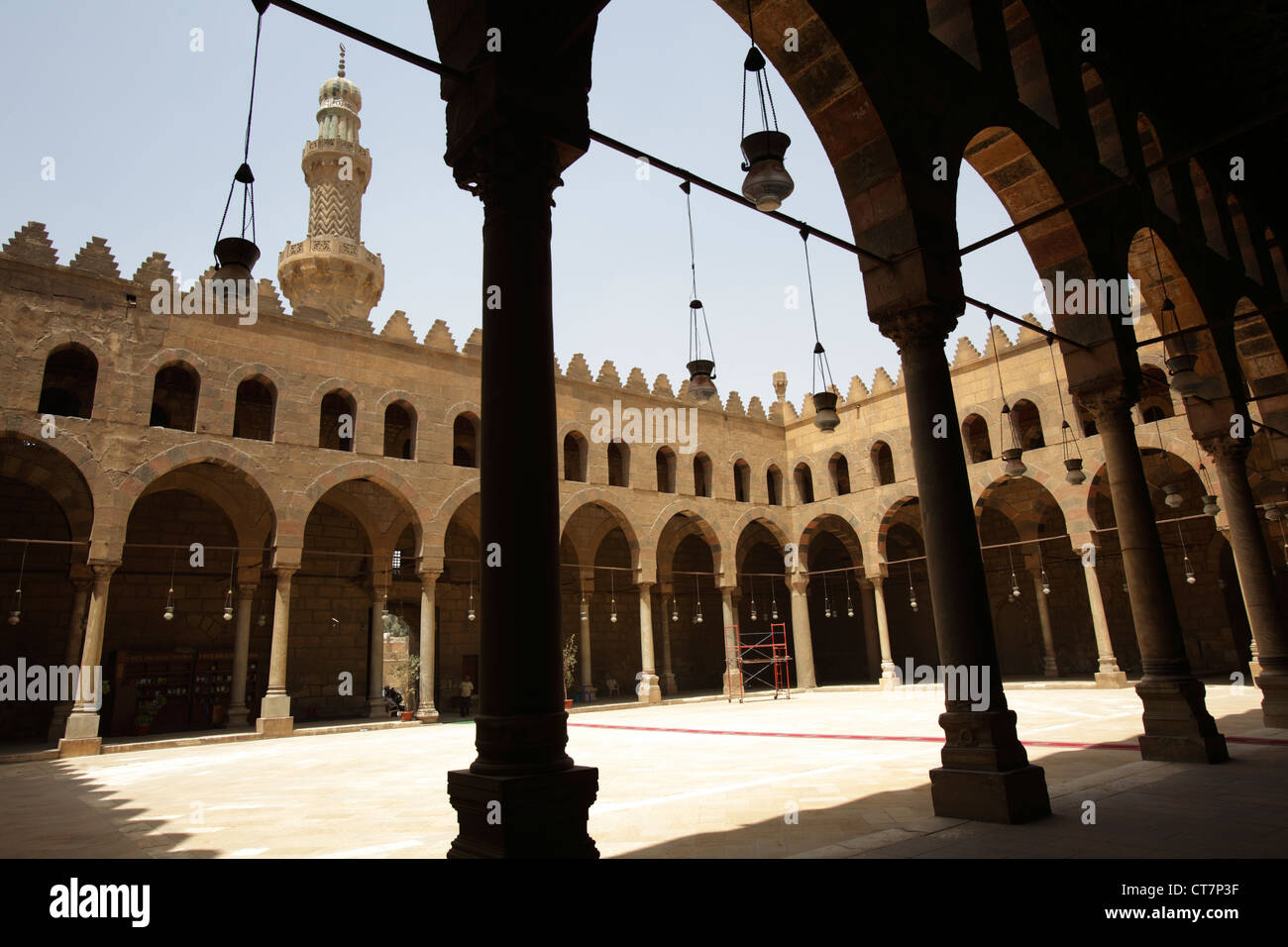 Arcade in the Mosque of Sultan al-Nasir Muhammad at the Citadel in Cairo, Egypt Stock Photo
