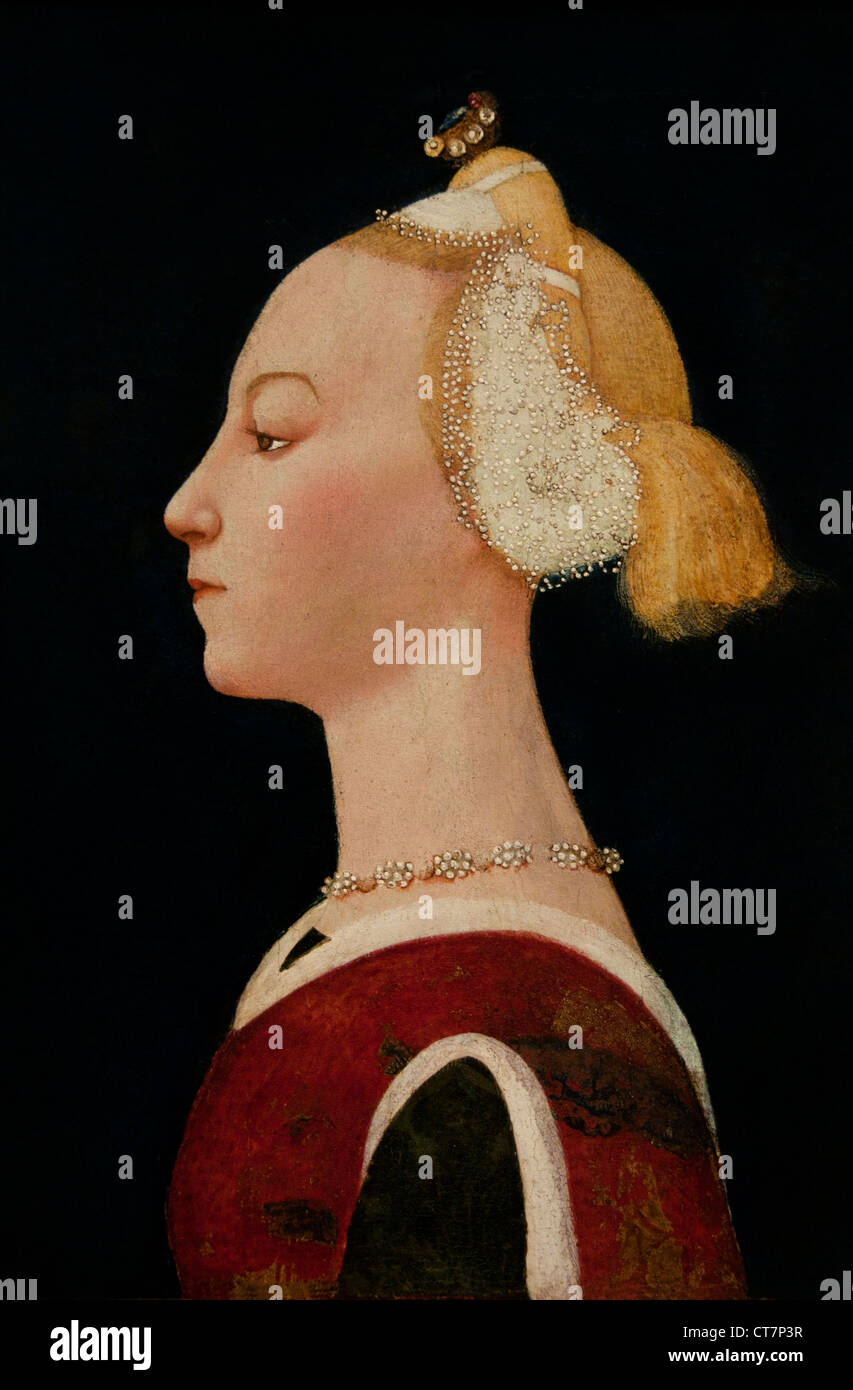 Portrait of a Woman 1450 Master of the Castello Nativity Italy Italian Stock Photo