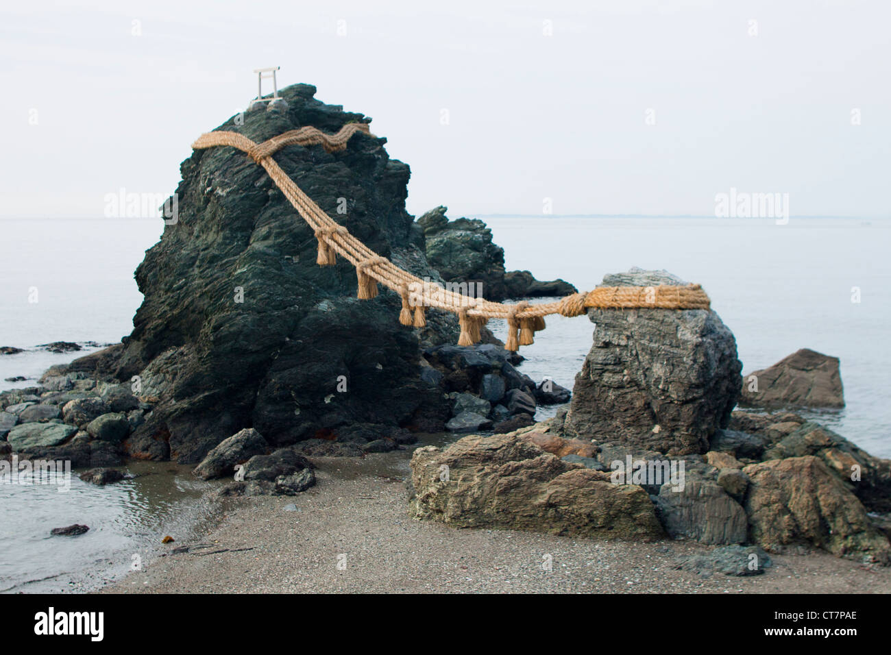 Futami, wedded rocks shrine, Japan. Stock Photo